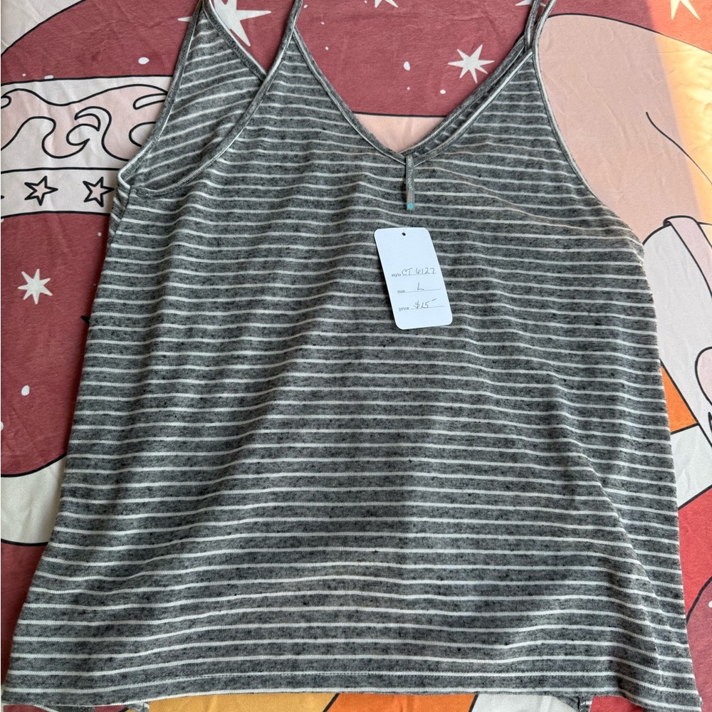 Color Thread Gray Striped tank